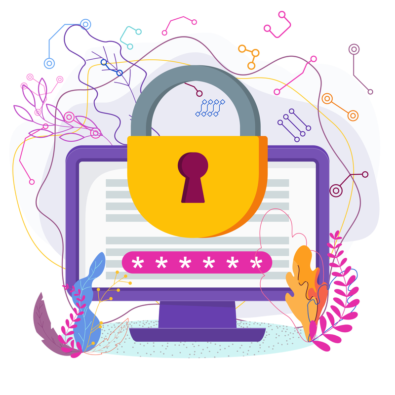 Computer with lock protecting data